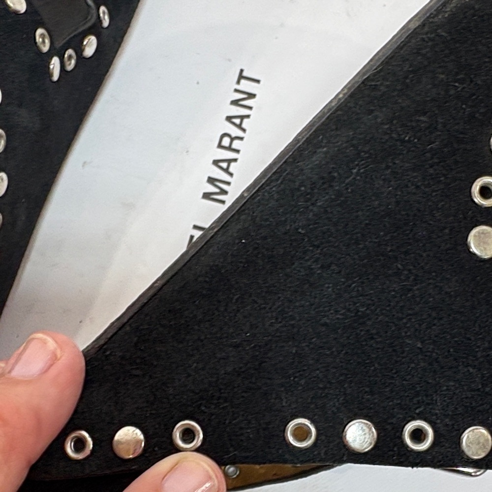 Isabel Marant Black suede Studded Sandals Lennyo: - Picture 12 of 13